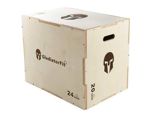 Sprung-Plyobox aus Holz 3 in 1 Schwarz mit Grün