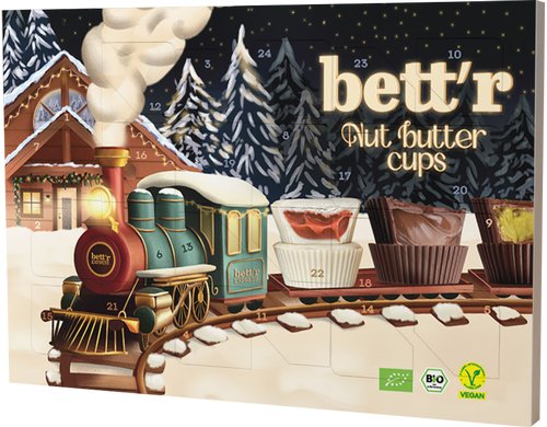 Adventskalender mit Nut-Butter-Cups 24 x 13 g