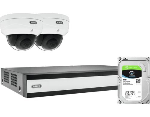 ABUS Komplett-Set TVVR36423D 2x PoE Mini Dome-Kameras mit NVR