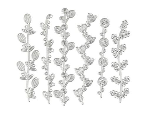 Creativ Company Stanz- und Prägeschablone Blumenranken, 14.3 x 12.3 cm