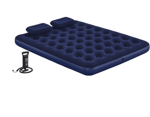 Bestway Luftbett Queen mit Handpumpe 203x152x22 cm (LxBxH),2 Kissen, inkl. Pumpe
