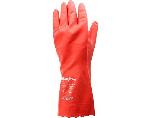 Reinigungshandschuh M, rot rot, vinyl