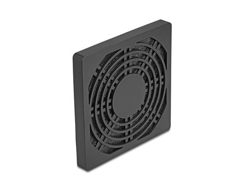 Delock Lüftergitter 92x92mm, schwarz mit Staubfilter, Bedestigung über Schrauben