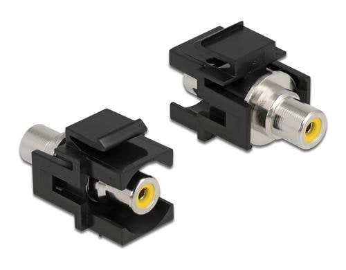 Delock Keystone Cinch-Buchse/Cinch-Buchse gelb, schwarz