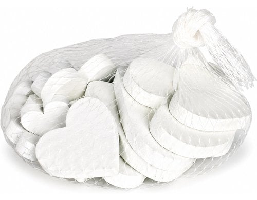 Chalet Herzen zum Streuen in Netz 4x4cm weiss