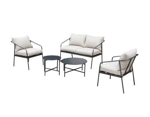 COCON Lounge Set F01711 mit Couch, zwei Sesseln mit zwei Tische