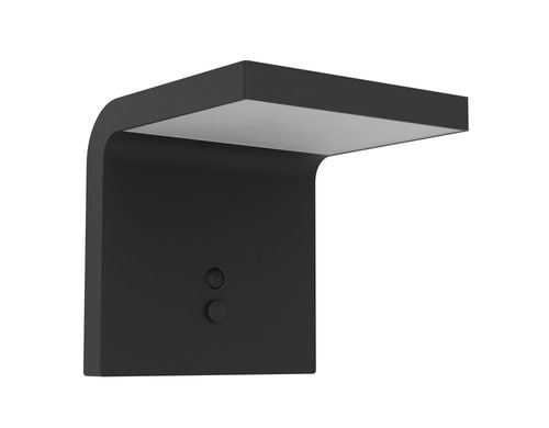 EGLO LED Solarwandleuchte SPIANTE schwarz LED (Solar) 6W Neutralweiss Sensor