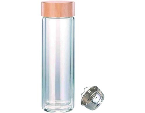 Alpina Glaskaraffe mit Holzdeckel 450ml, 7x23 cm (DxH), GL/PP/SS/BMB CB