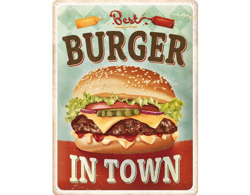Nostalgic Art Schild Best Burger in Town Metall, 30x40 cm