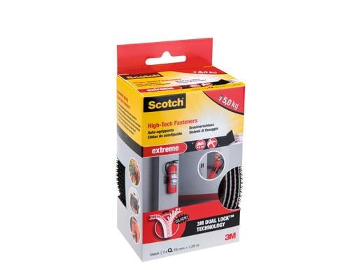 3M Klettband Dual Lock Extreme 2 Rollen à 25 mm x 1.2m, schwarz