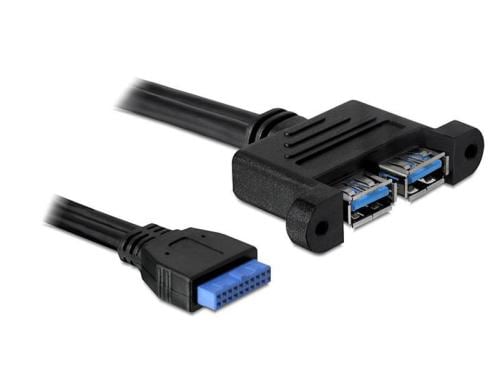 Delock 82941 USB 3.0 Pinheader Buchse auf 2 x USB 3.0-A Buchse nebeneinander