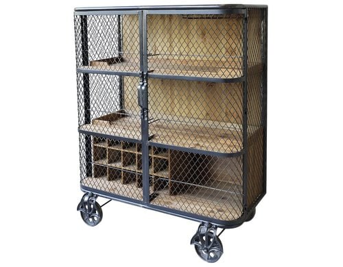 Chic Antique Bartschrank auf Rädern 116.5x94.5x49.5 cm (HxLxB)