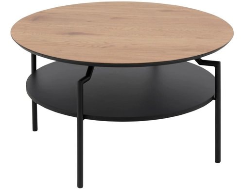 AC Design Couchtisch Goldington Braun/Schwarz, Ø80x45 cm