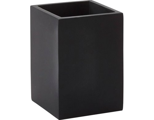 Aquanova Zahnputzbecher Moon, Schwarz 7.5x7.5x10 cm, Polymarmor, Edelstahl