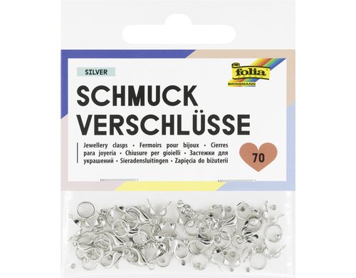 Folia Schmuckverschlüsse 70-teilig, silber
