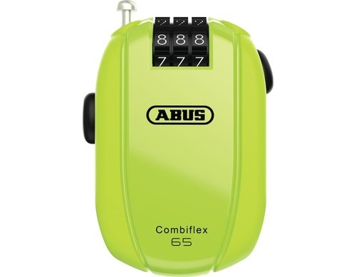 Abus Combiflex StopOver 65 Code Kabelschloss, ohne Halter neon gelb