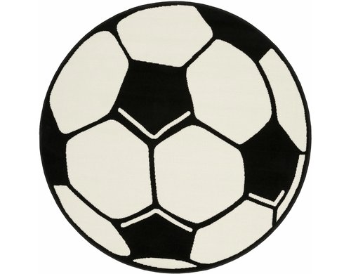 Hanse Home Kinderteppich Fussball 100% Polypropylen, 150 cm, Weiss/Schwarz