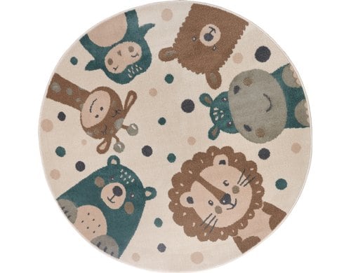 Hanse Home Kinderteppich Animal Party 100% Polypropylen, Ø  100cm, H: 0.8cm