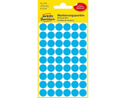 Avery Zweckform Markierungspunkte blau Durchmesser 12mm, 5 Bogen/270 Etiketten