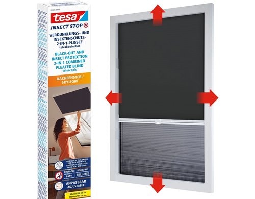 tesa Insect Stop 2-in-1-Plissee Verdunkelung+ Insektenschutz
