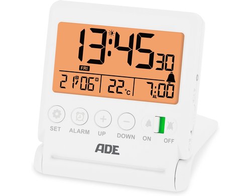 ADE Reisewecker digital weiss