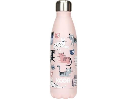 KOOR Flasche Thermo 500ml Sweet Cats Stainless Steel, doppelwandig