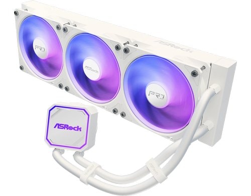 ASRock Pro White 360 ARGB Liquid CPU Cooler, 3x120mm ARGB