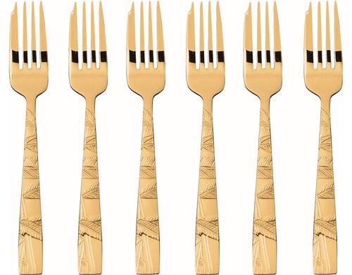 Sambonet Kuchengabel Jungle Gold 6er Set, Gold, PVD, GK