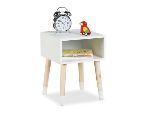 relaxdays Nachttisch für Kinder MDF, China, Weiss
