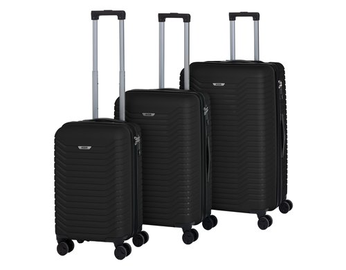 KOOR Koffer 3er Set schwarz 3-er Set, PP, schwarz