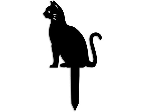 Wallxpert Gartenstecker Katze Metall, 38 x 20 cm