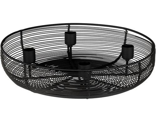 Eglo Adventskerzen Halter Hagony Metall, Ø 305, H 70, Schwarz,für Stabkerzen