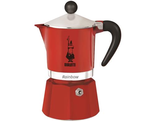 Bialetti Rainbow für 3 Tassen rot Aluminium, 200ml, 13,3 cm x 8,2 cm x 18 cm