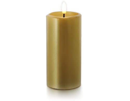 balthasar LED Kerze Novita gross gold LED ww, 150 x 75mm, Timer, exkl. Batterie