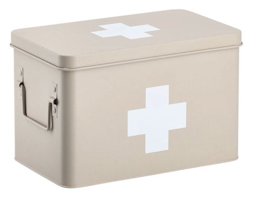Zeller Present Medikamentenbox Metall, 32x19.5x20 cm, Beige