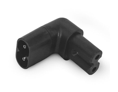 Alpha Elettronica Netzadapter C7 - C8 frontal gewinkelt, C7 Buchse, C8 Stecker