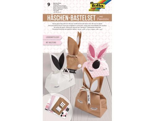 Folia Papiertüten-Set Häschen 9 lebensmittelechte Tüten