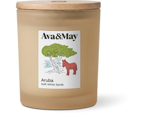 AVA & MAY Duftkerze Aruba, 220 gr Brenndauer 56h, 100% pflanzlicher Wachs