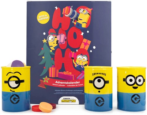 balthasar Adventskalender Minions 27x22cm, Duftlampe & 24 Duftwachs