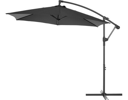 COCON Sonnenschirm Ø 300 cm, Stahl, hängend Grau, Ø 300 cm, 360 Drehung, UV50