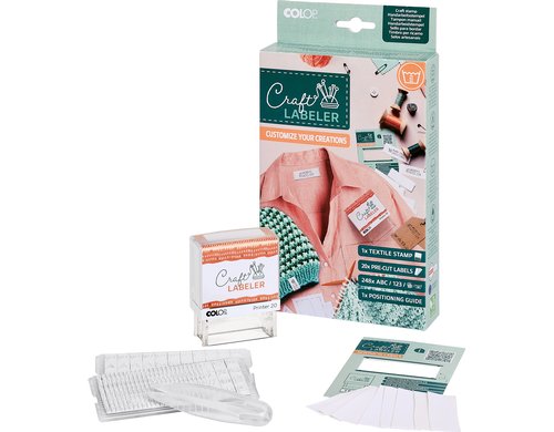 Colop Craft Printer 20 Set 20 Textillabels und Pinzette