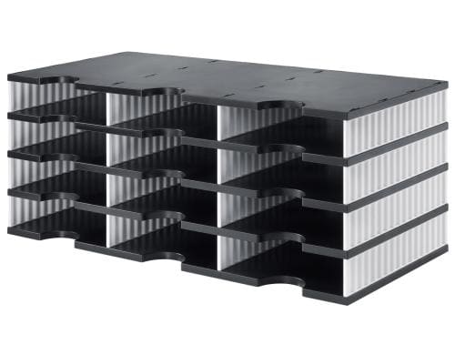 Styrodoc trio Standard-Einheit 12 Fächer weiss,schwarz