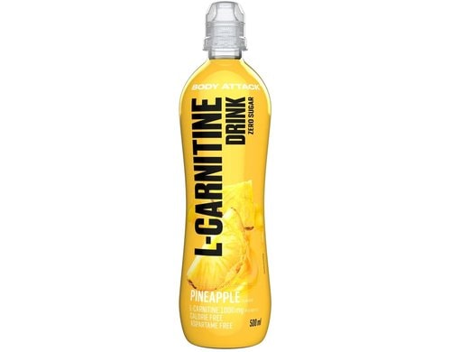 Body Attack L-Carnitine Drink Pineapple, 18x500ml