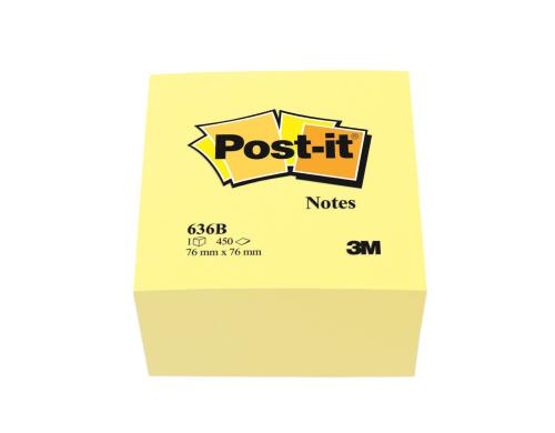 3M Post-it Haftnotizen Würfel, gelb der Klassiker, 76x76mm