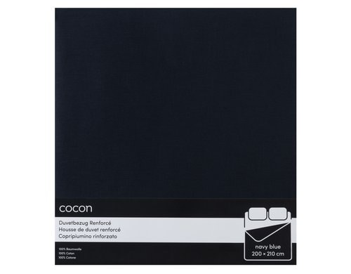 COCON, Duvetbezug Renforcé 200 x 210 cm, Ma 200x210 cm, dunkelblau
