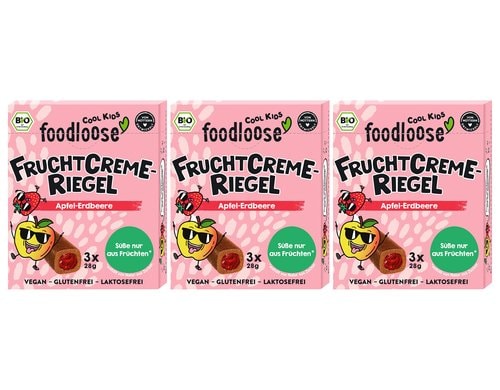 Foodloose Fruchtcreme-Riegel Apfel-Erdbeere 3 x 28 g