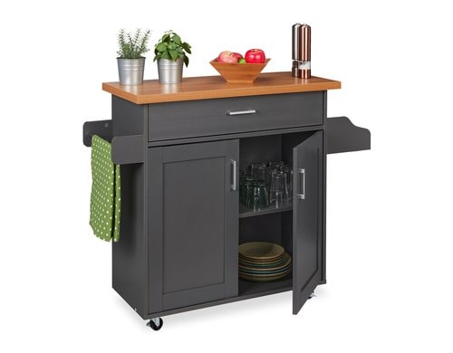 relaxdays Küchenwagen mit Tischplatte MDF/Metall China