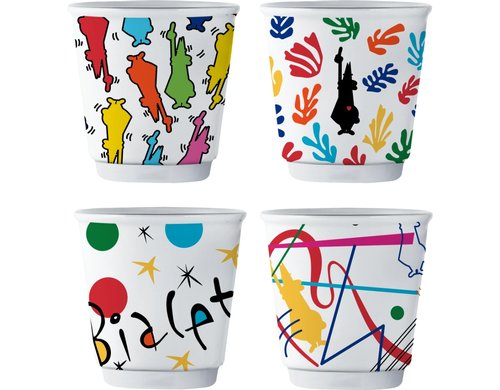 Bialetti Kaffeebecher Arte Set 4 Stück, 6,5x6,5cm, 80 ml