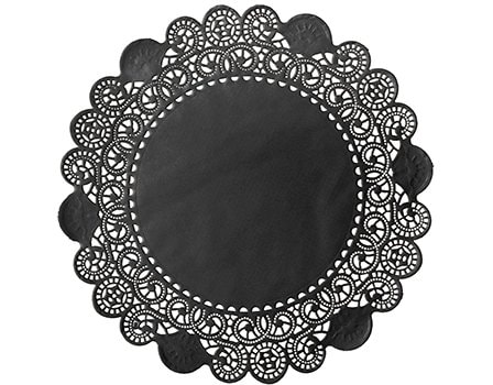 Duni Tortenspitzen Rund 19cm schwarz D:19cm, 250 Stk.