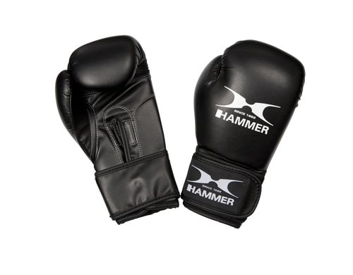 Kinderboxhandschuh Blitz , PU, schwarz, velcro, 6 OZ